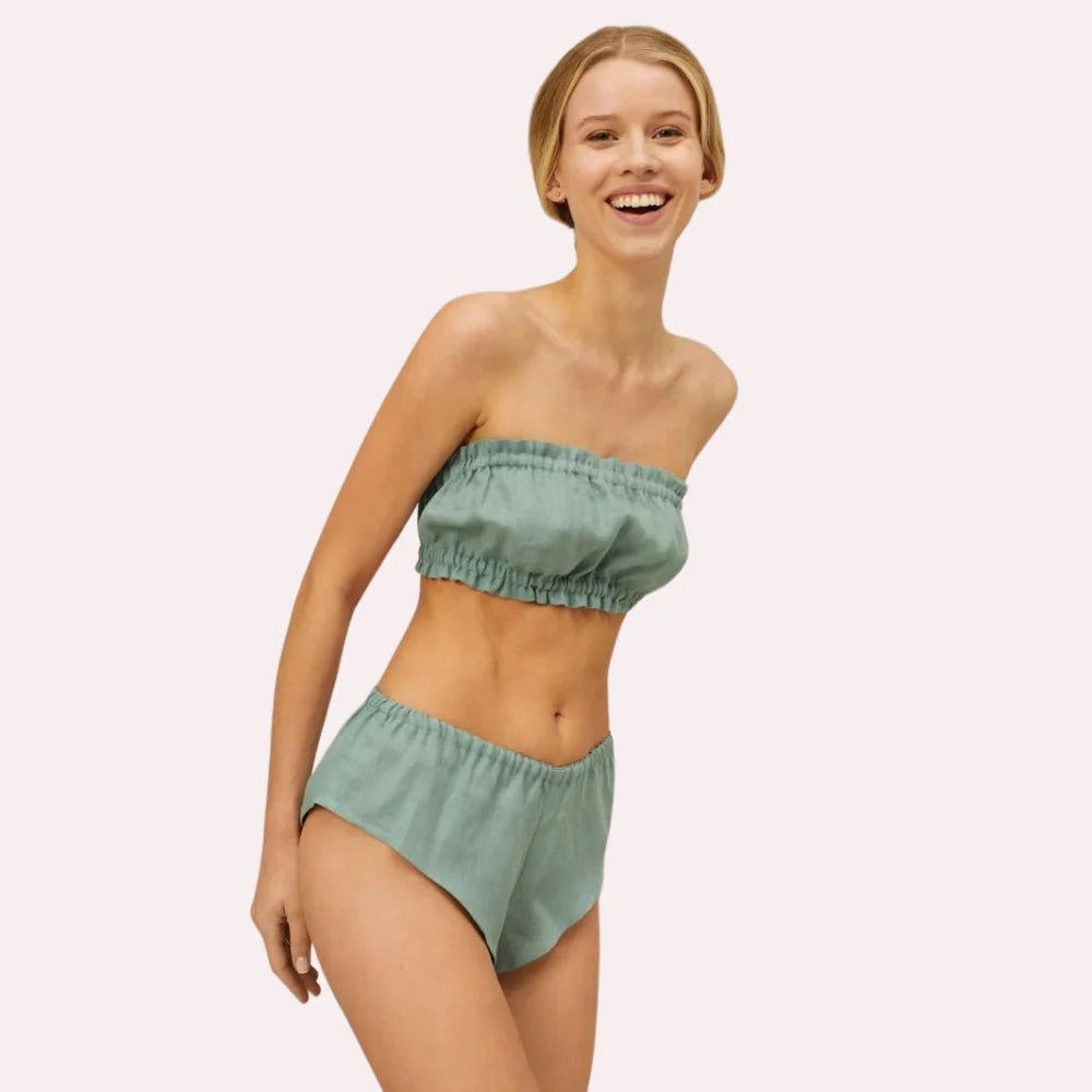 Organic Cotton Ruffled Bandeau & Vintage Knickers Set - product image 2