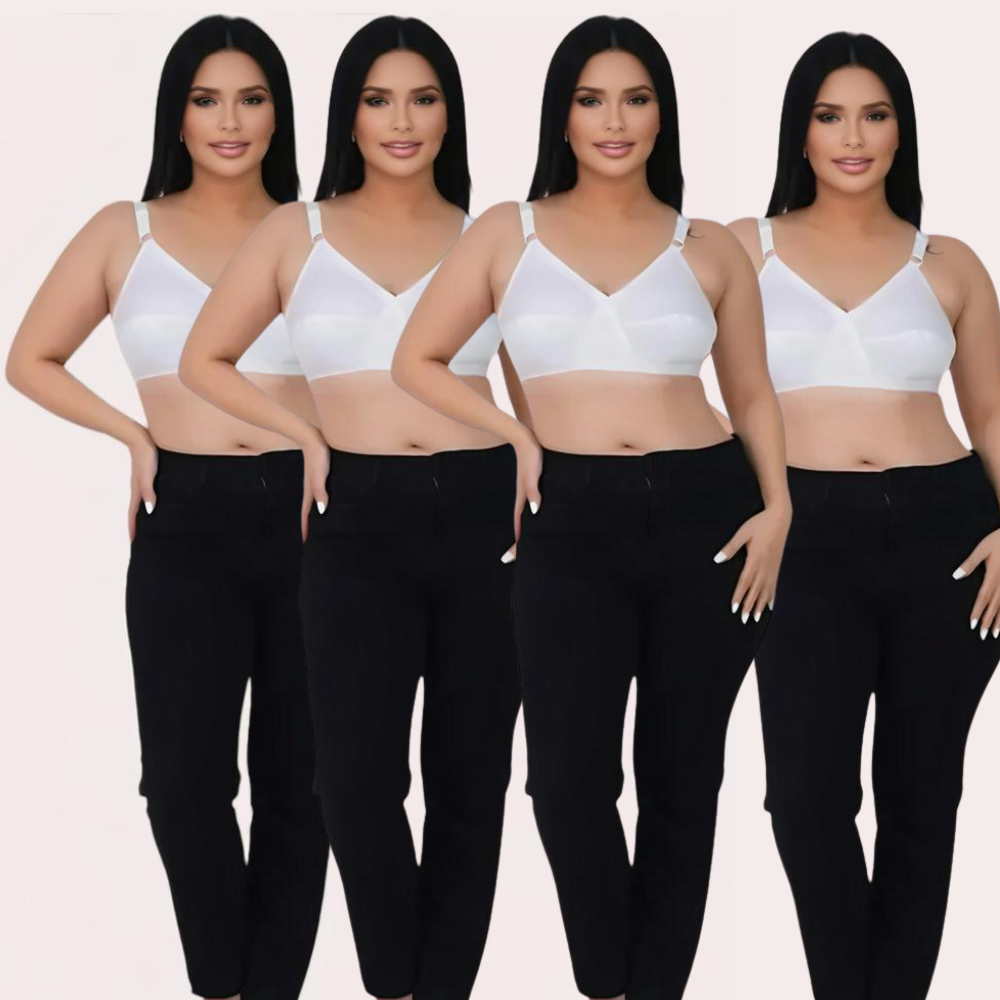 Purebreeze - White Cotton Bras For Summers - 4 Pack - product image 3