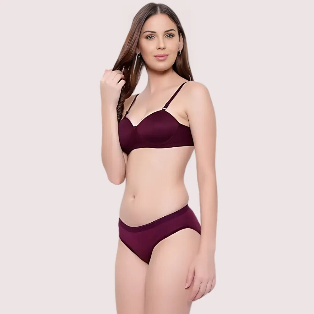 Padded Non-Wired Push-Up Bra Panty Set - 2 Pack - product image 2
