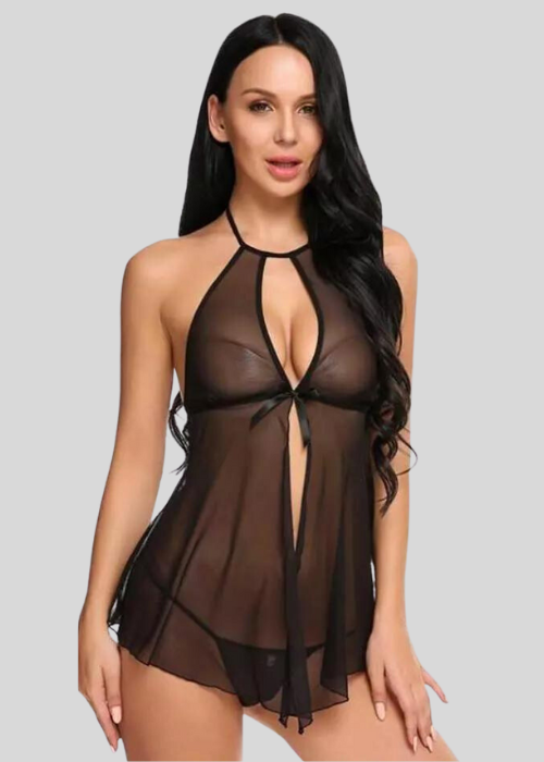 Elegant Lace Black Babydoll Nightwear - product image 2