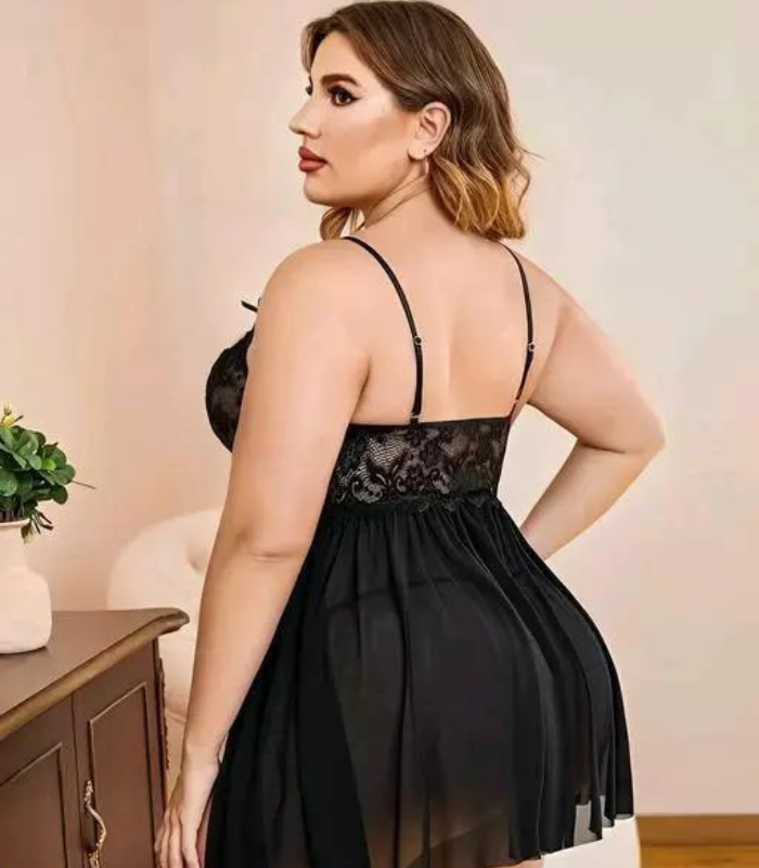 Lace And Mesh Babydoll Nightwear - product image 3