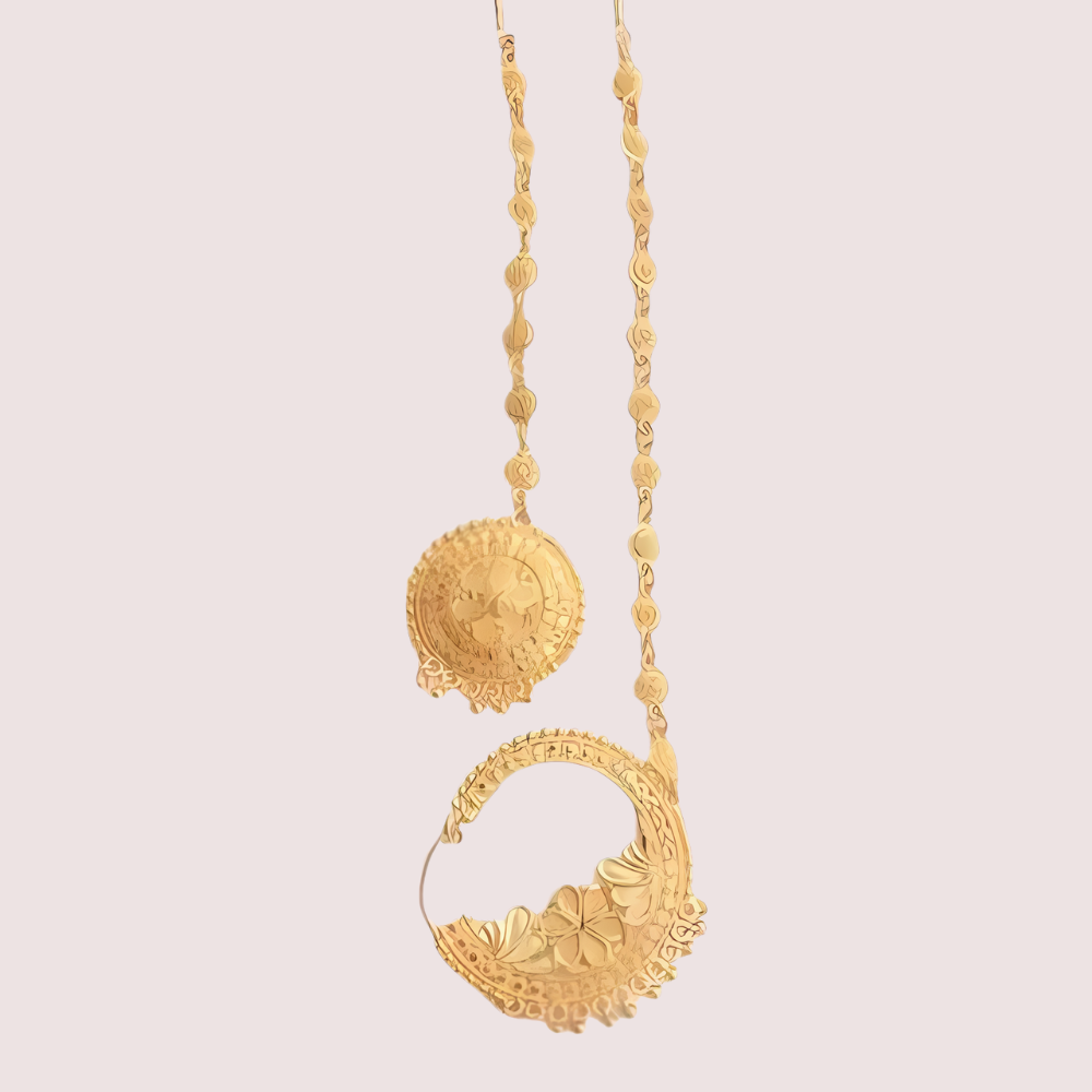 Graceful Gold-Plated Nath And Mangtika Set For Brides - product image 2