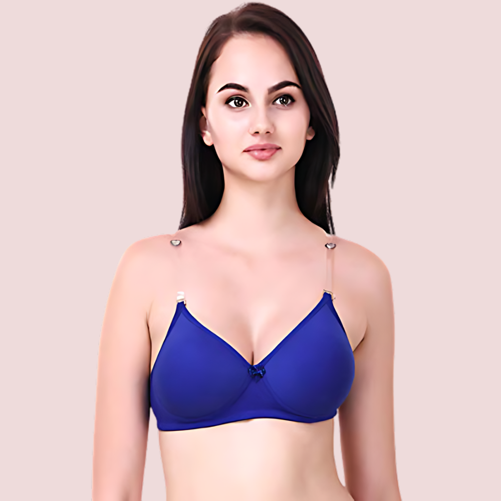 Blue Transparent Strap Bra - product image 1