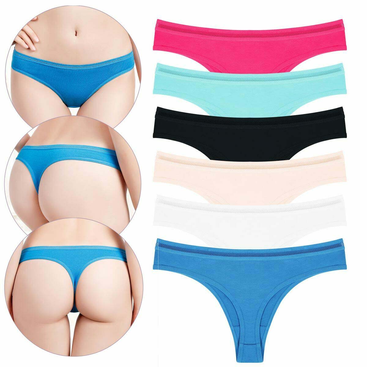 Pure Cotton Thong Panties - 6 Pack - product image 2