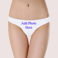 Custom Photo- White Low-Rise Cotton Thong Panty - product image 1