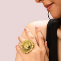 Golden Floral Statement Ring - product image 1