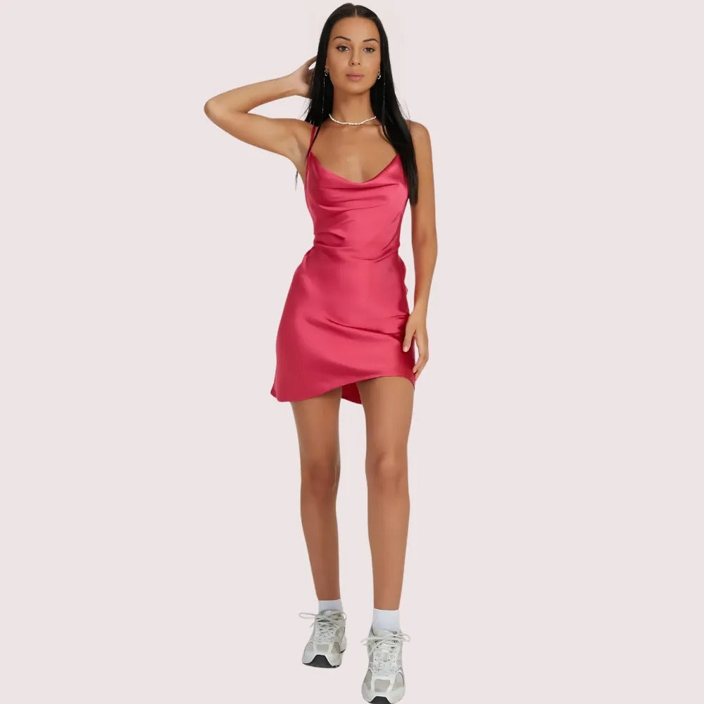 Twilight Elegance Satin Party Dress - product image 1
