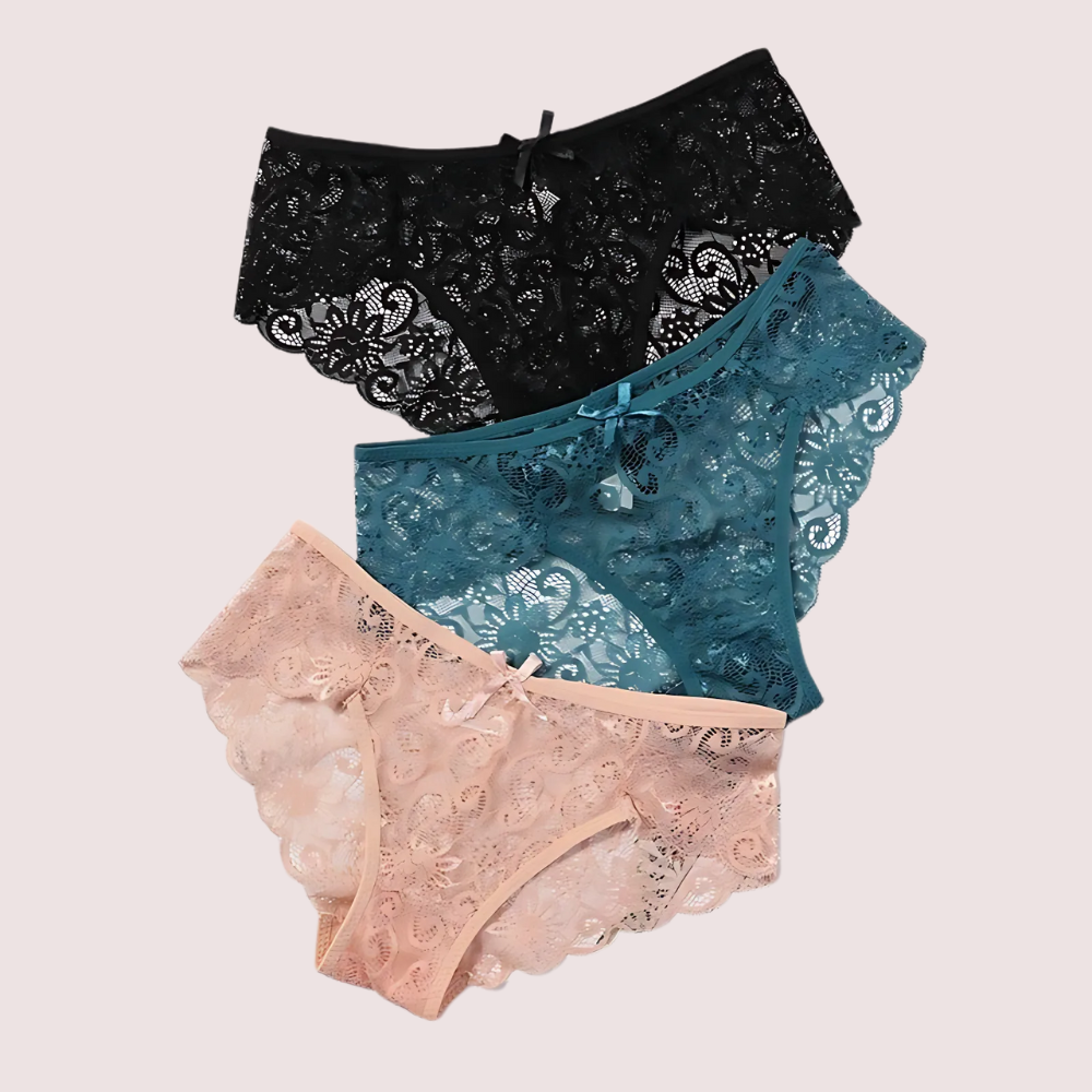 Women's Floral Bow Lace Panties - 3 Pack - product image 1