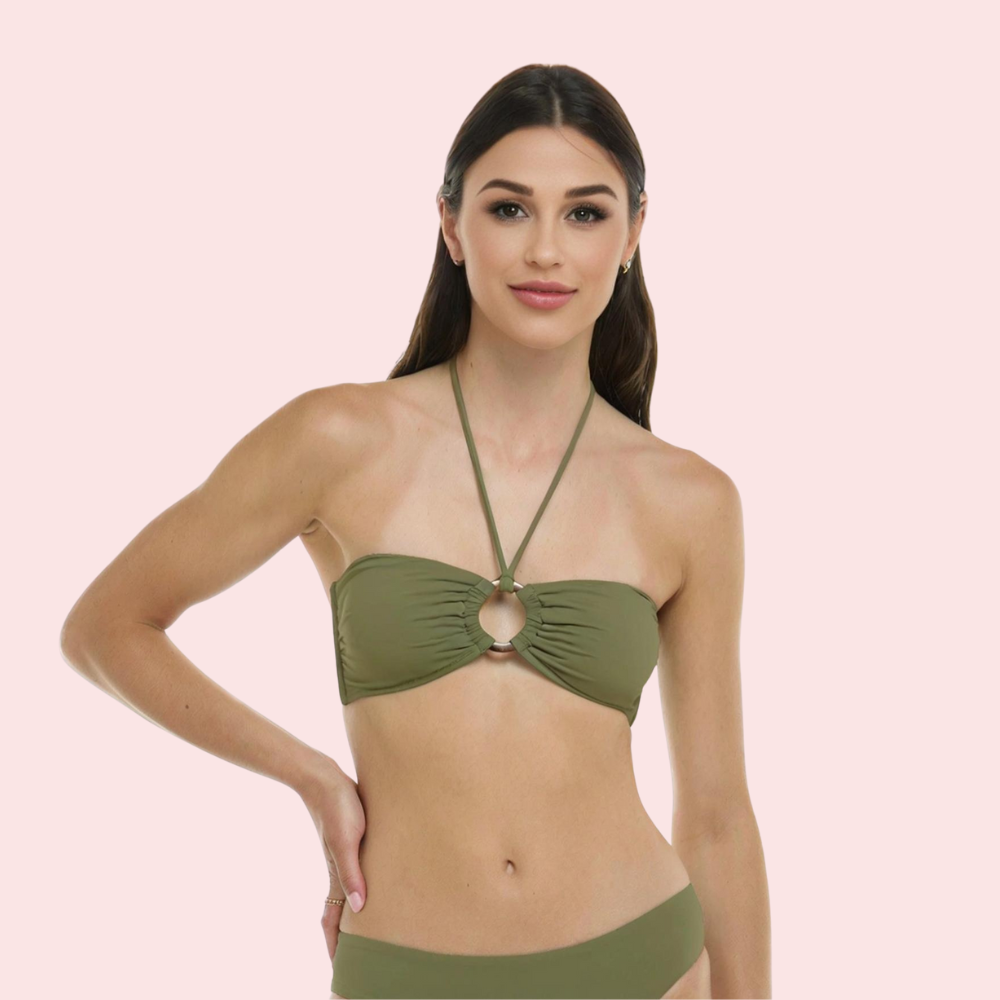 Olive Chic O-Ring Convertible Bandeau Bikini Top (Top Only) - product image 1