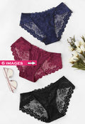 Mixed Sheer Lace Hipster Panties - 3 Pack - product image 1