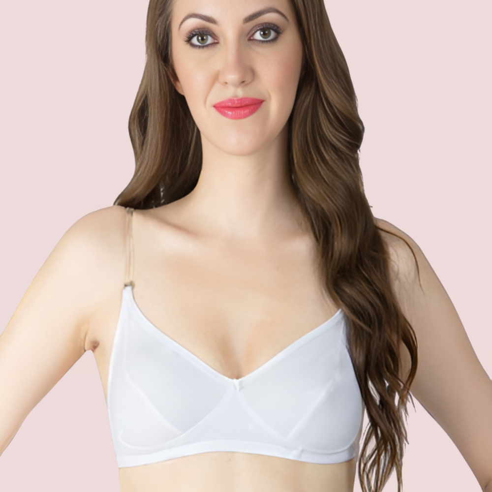 Classic White Transparent Strap Bra - product image 1