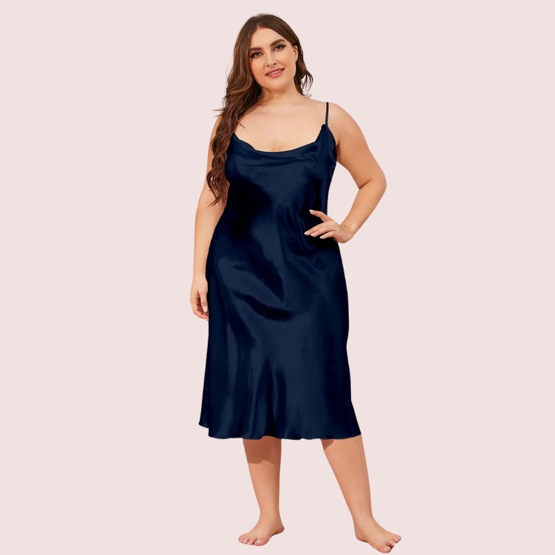 Glamour Satin Cowl Dress - Plus-Size - product image 1