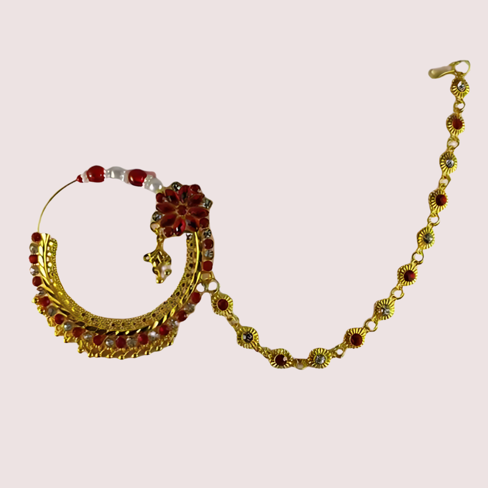 Luxurious Bridal Nose Ring With Elegant Pearls - product image 3