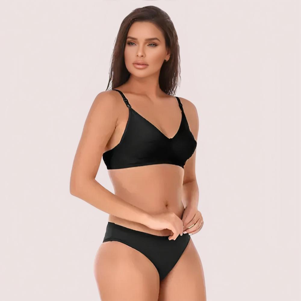 Timeless Black Cotton Bra Set - product image 2