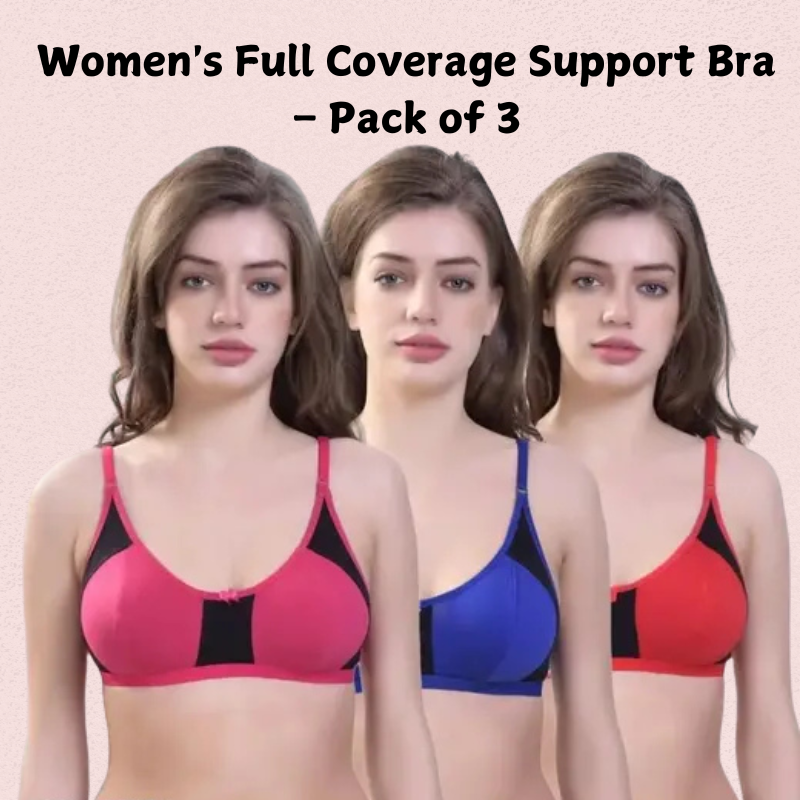 Women's Full Coverage Support Bra - 3 Pack - product image 1