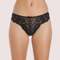 Female Black Floral Transparent Lace High-Waist Thong - product image 1