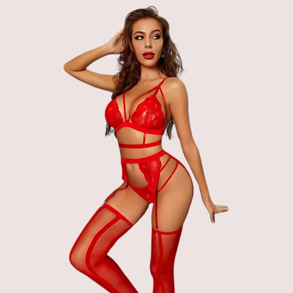 Floral Lace 3-Piece Lingerie Set - product image 3