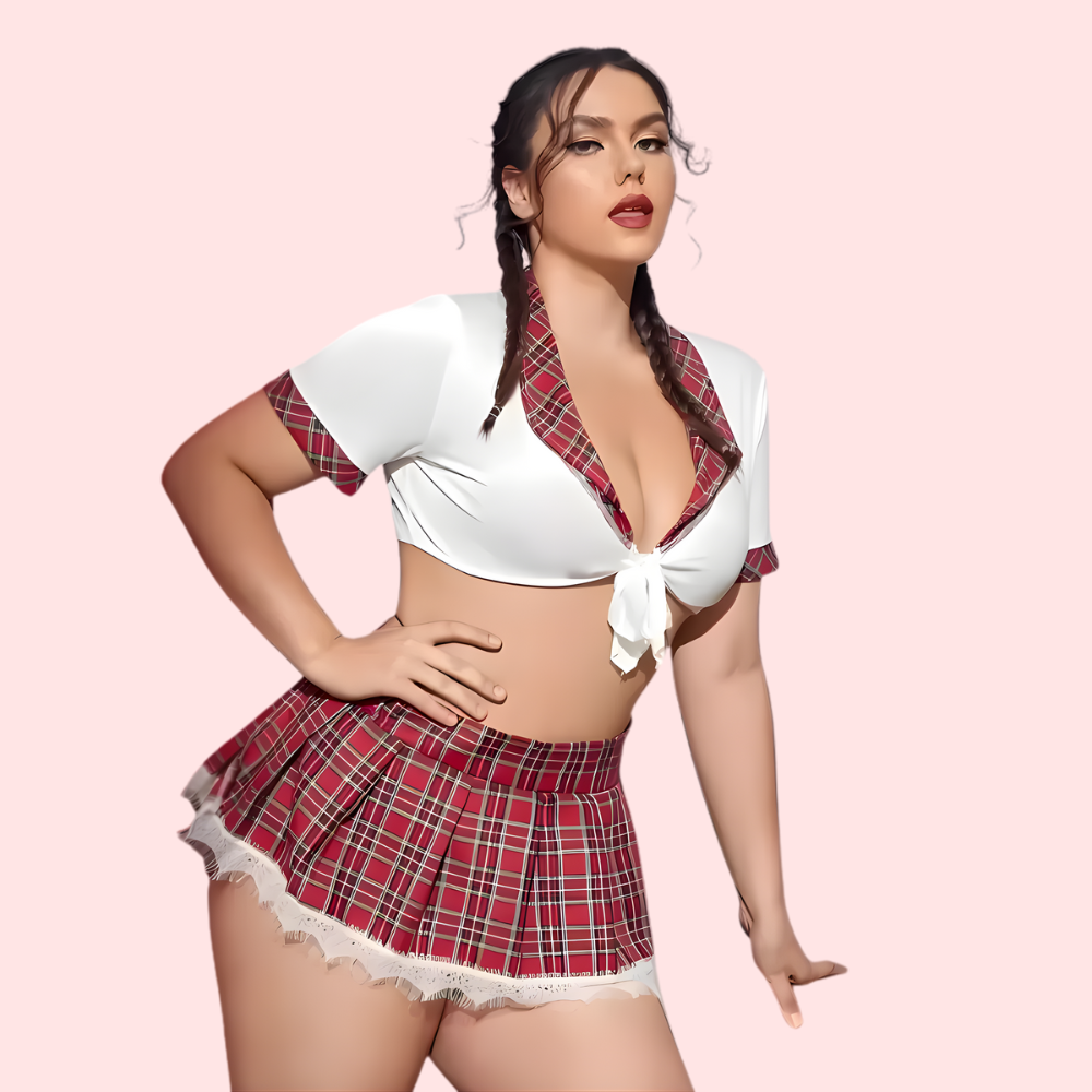 Adult School-Style Sweetheart Roleplay Costume with Panty - product image 1