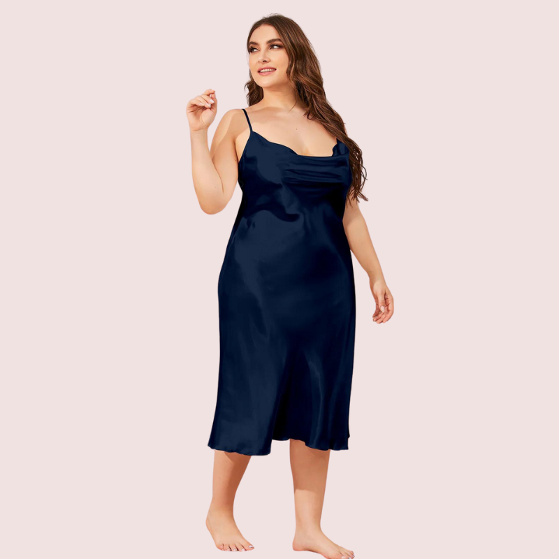 Glamour Satin Cowl Dress - Plus-Size - product image 2