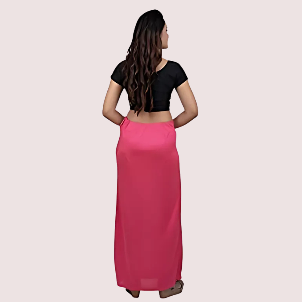 Women's Glossy Silk Saree'S Pink Petticoat - product image 2