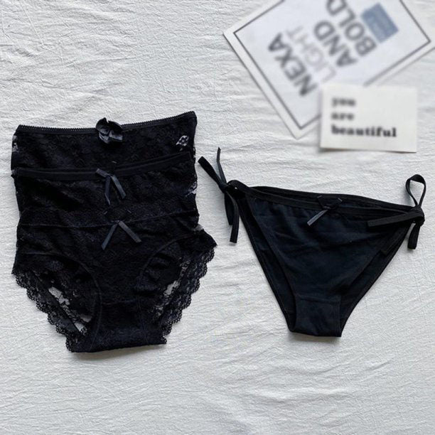 4 Pieces Black Lace Nylon Panties - product image 4