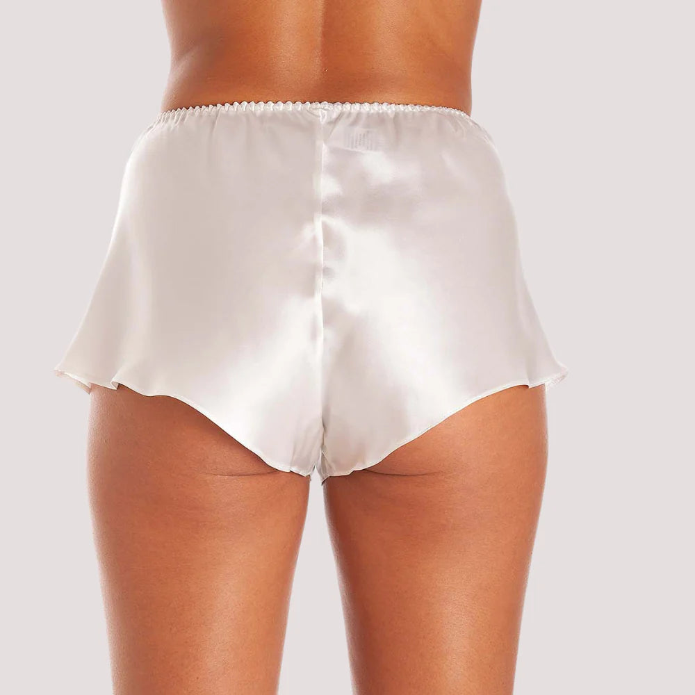 French Elegance Knickers In White Silk Satin - product image 3