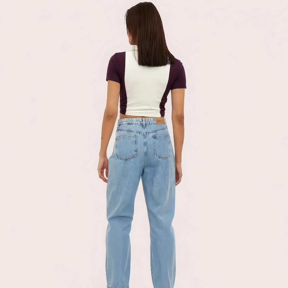 Women's Purple Campus Zip Polo Crop Top - Collegiate-Inspired Style - product image 2