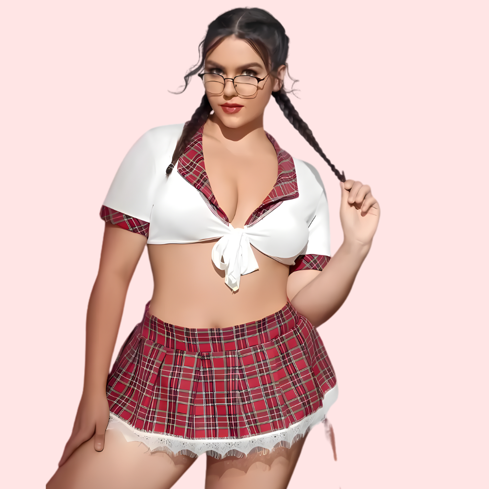 Adult School-Style Sweetheart Roleplay Costume with Panty - product image 2