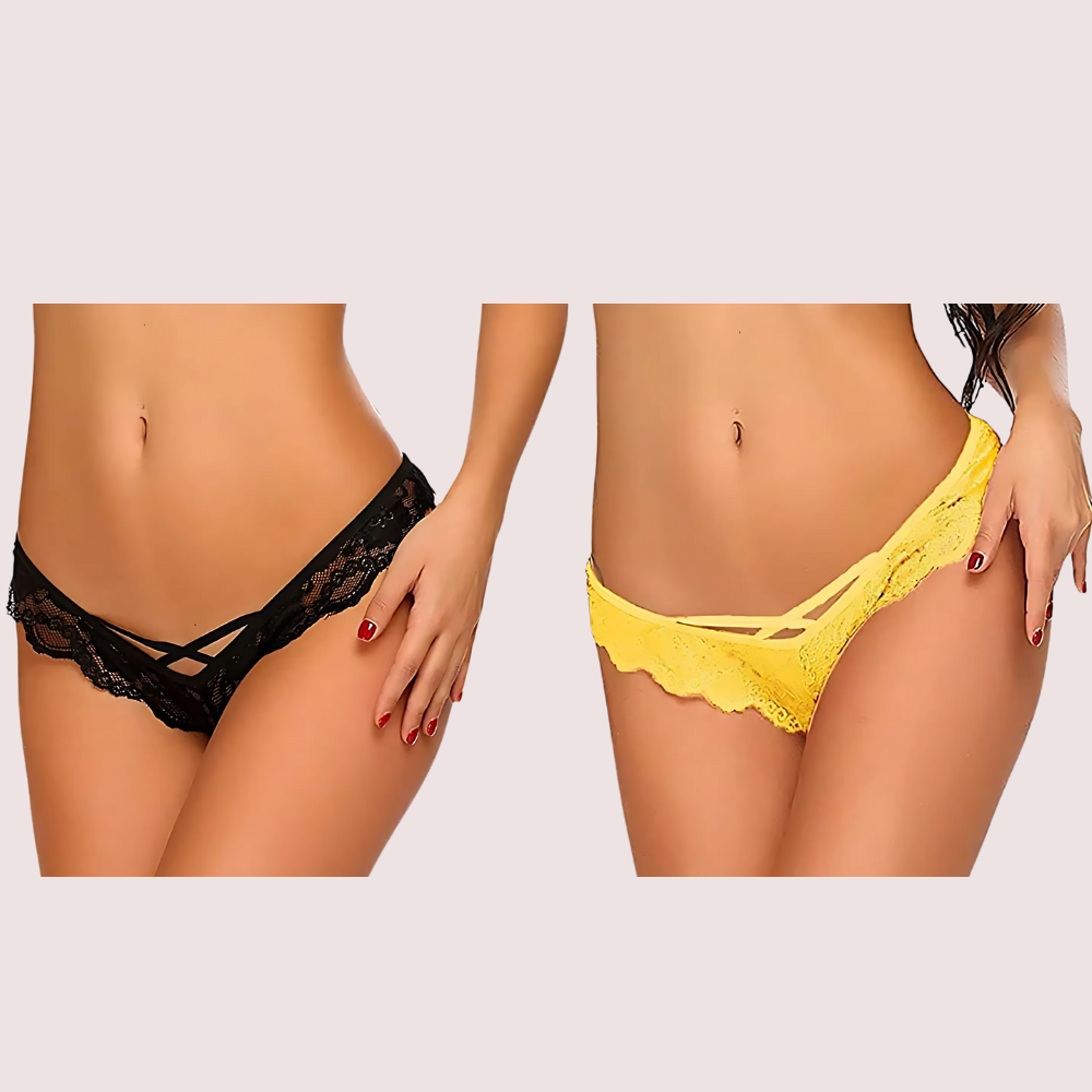 Women's' Lace Thong Panties Set - 2 Pack - product image 2