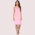 Stylish Knee-Length Pink Satin Nighty - product image 1