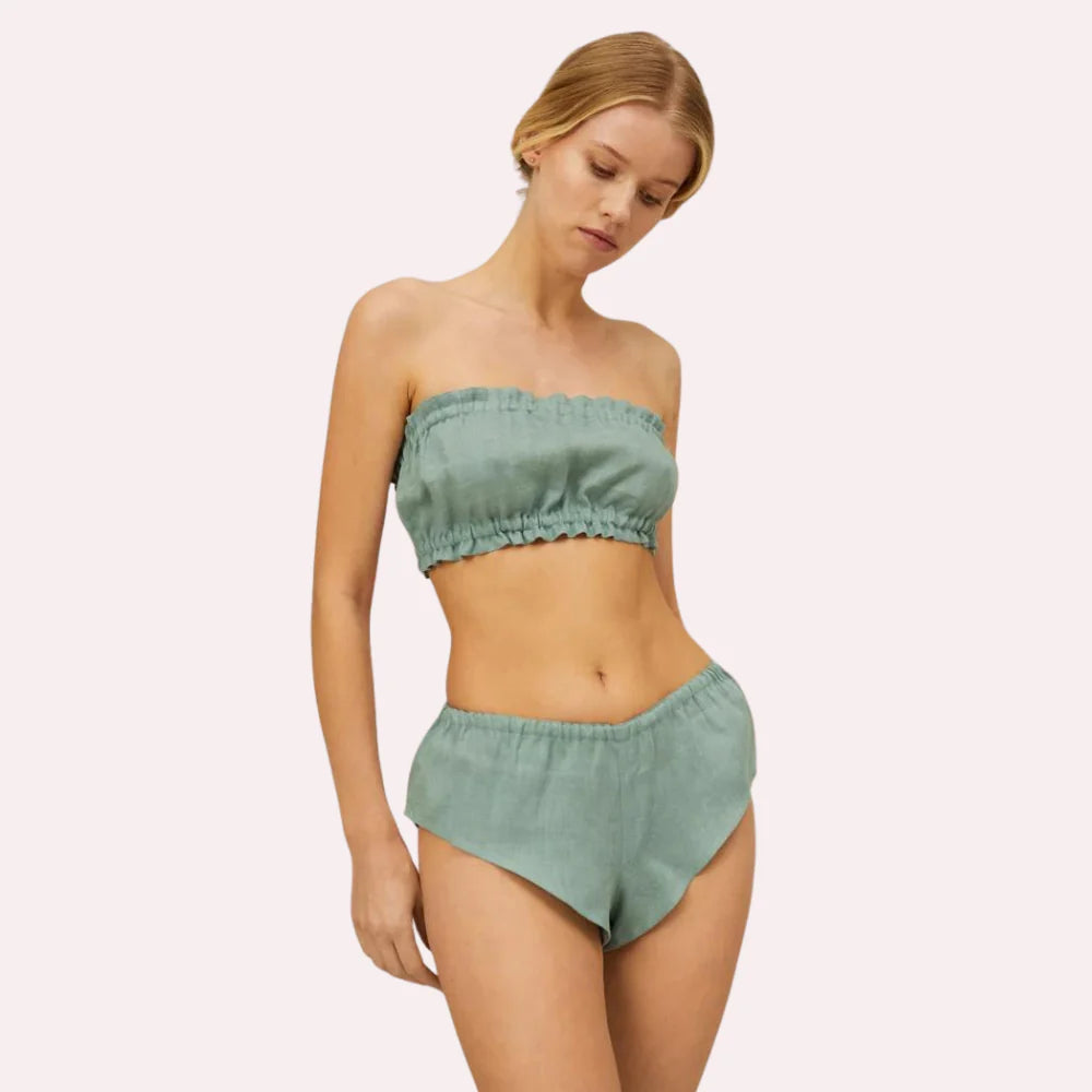 Organic Cotton Ruffled Bandeau & Vintage Knickers Set - product image 3