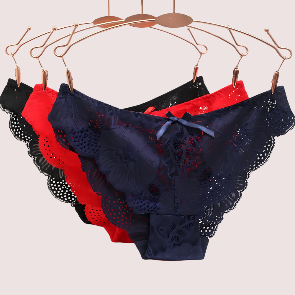 Low-Rise Hollow Bow Panties - 3 Pack - product image 2
