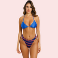Cheeky Red & Blue Geometric Print Bikini Bottom (Bottom Only) - product image 1