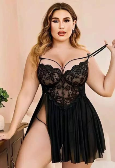 Lace And Mesh Babydoll Nightwear - product image 1
