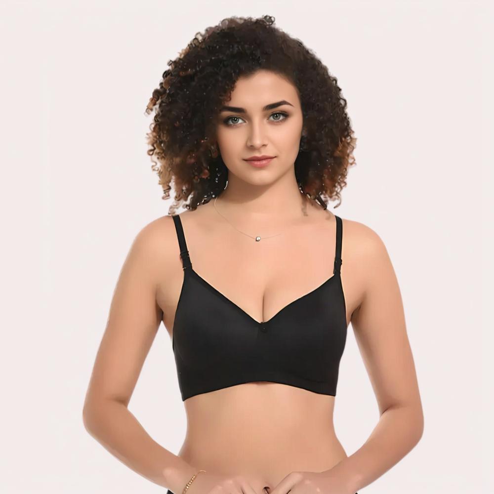 Velvet Touch - Black Lightly Padded Bra - product image 1