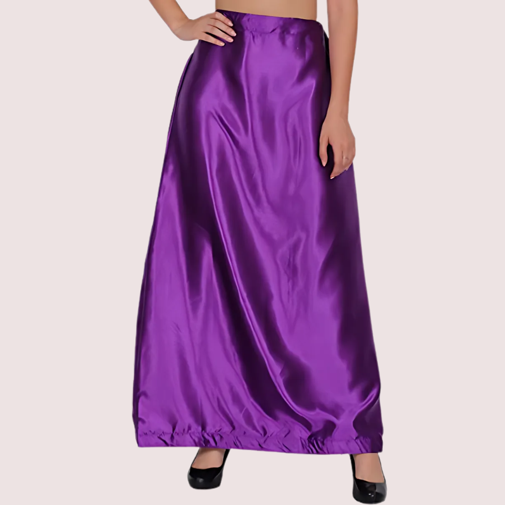 Women's Glossy Silk Underskirt Combo Orange Purple. - 2 Pack - product image 2