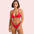 Sizzling Red Classic Triangle Halter Bikini Top (Top Only) - product image 1