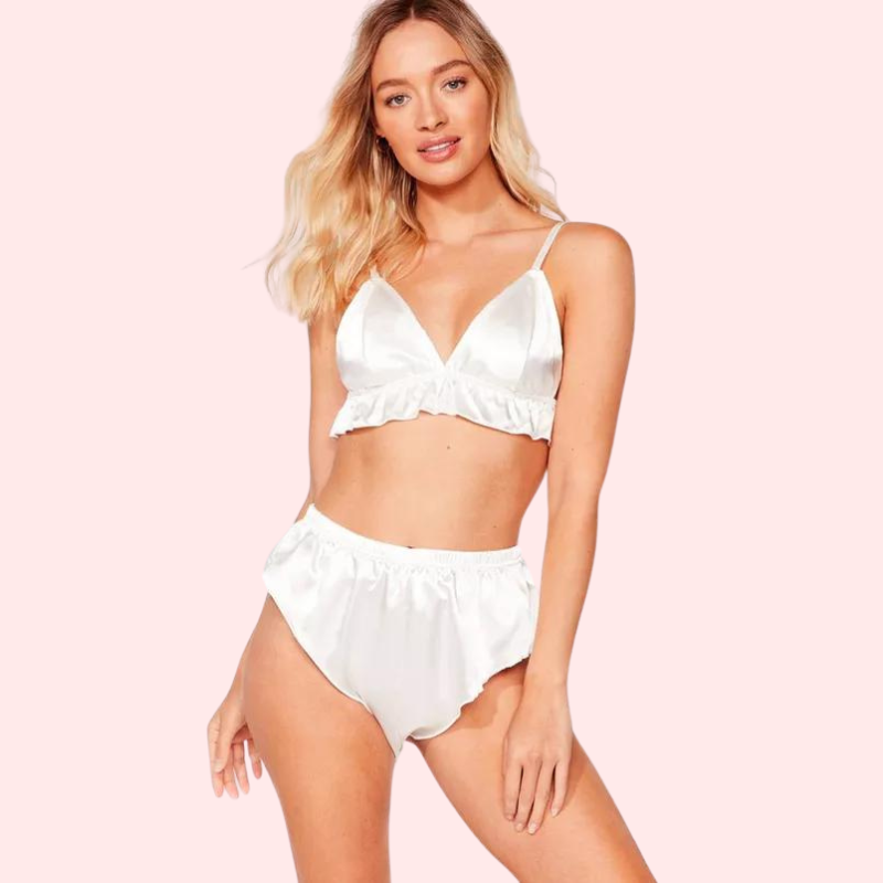 Fleur De Soie Pure Silk Satin Bra Set - product image 1