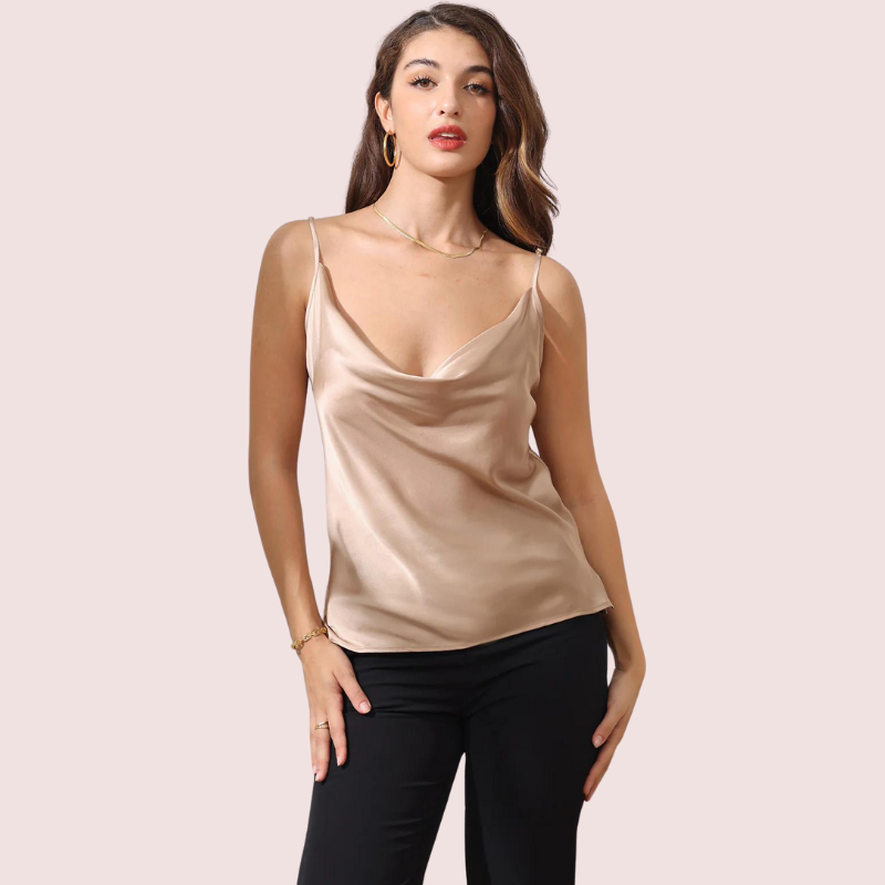 Stylish Cowl Neck Silk Camisole Tank Top - product image 1