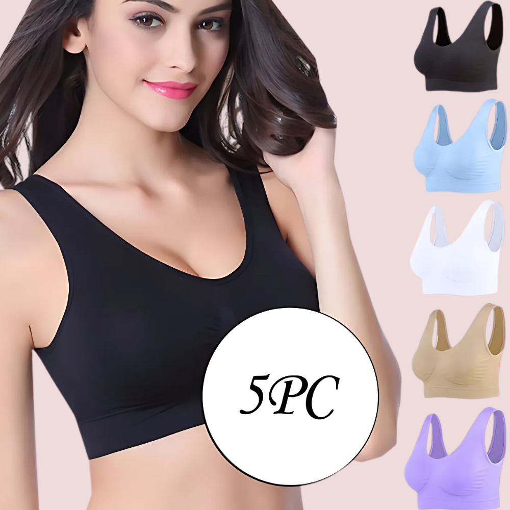 Medium Impact Comfort Sports Bras - 5 Pack - product image 3