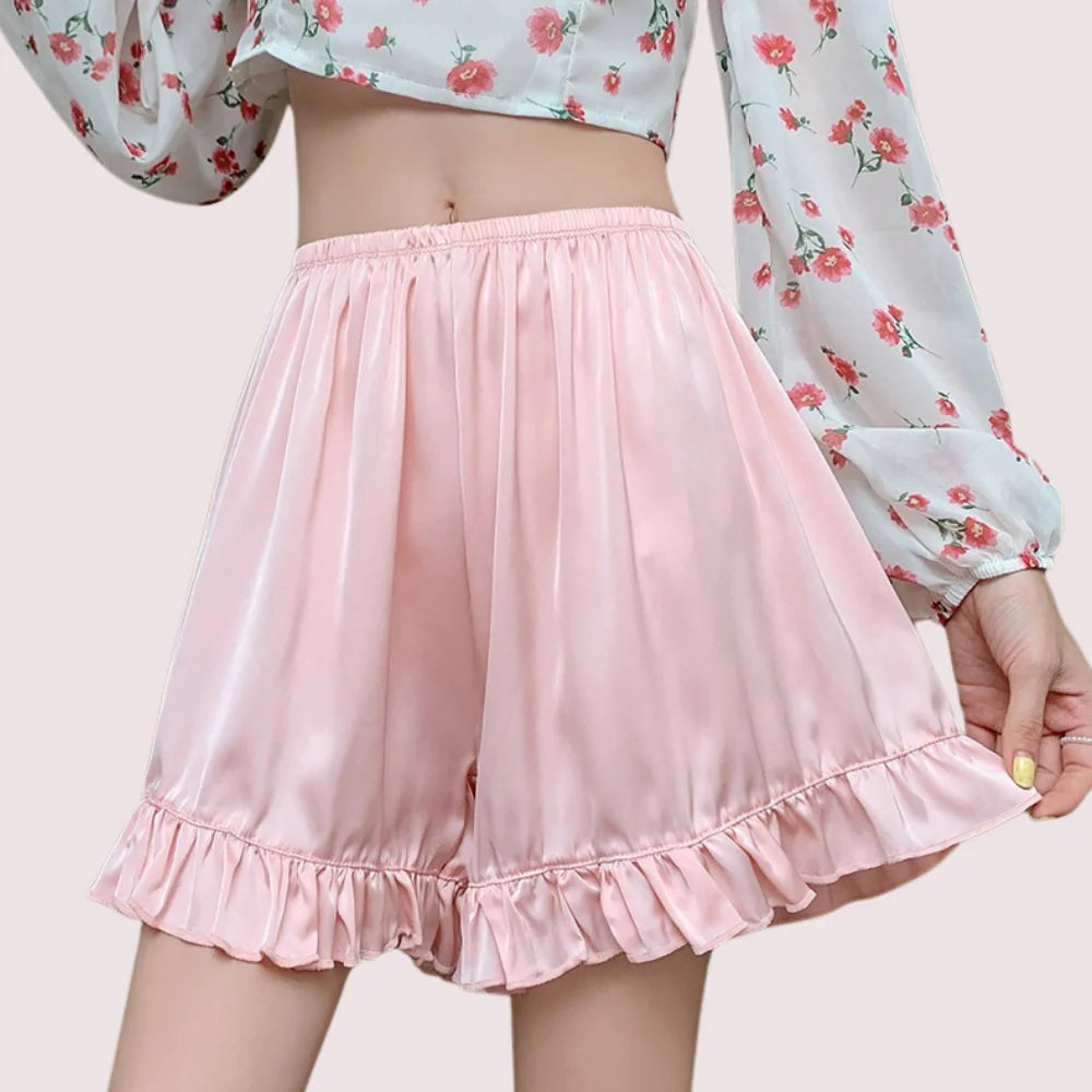 Women Ruffles Satin Faux Silk French Underwear - product image 3