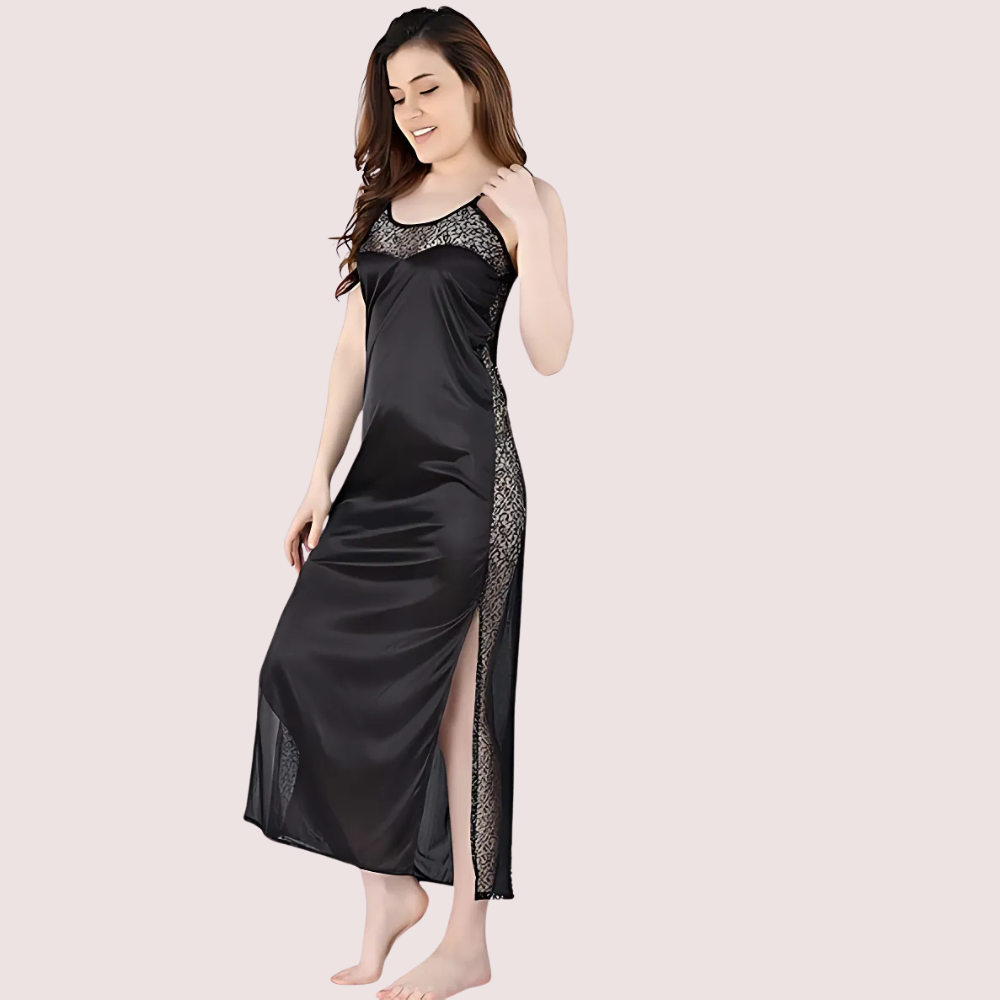 Elegant Lace Black Nightgown - product image 2