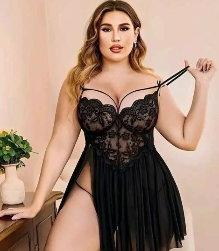 Lace And Mesh Babydoll Nightwear - product image 2