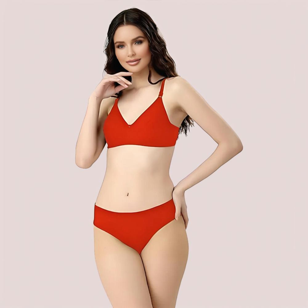 Cherry Hug - Red Cotton Bra & Panty Set - product image 3