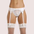 Silky White Lace Garter Belt For Women - product image 1