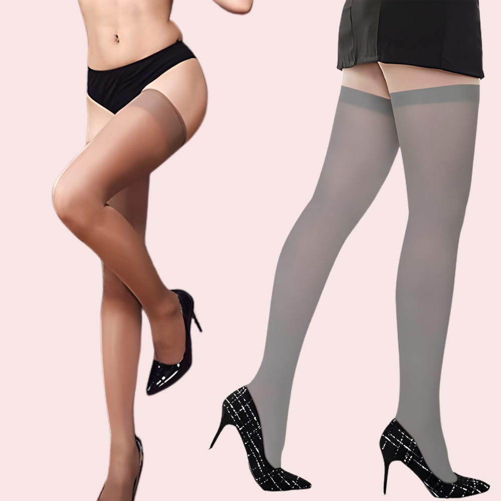 Ultra-Sheer Fashion Stockings - (Nude & Grey Shades) - 2 Pack - product image 1