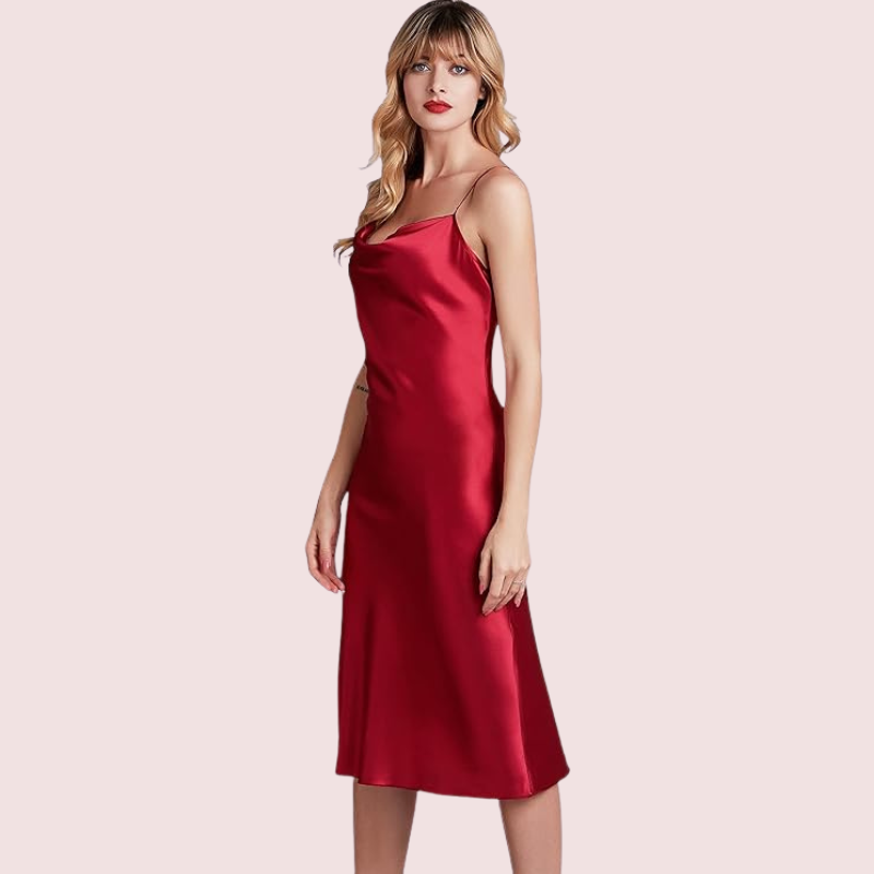 Elegant Cowl Neck Silk Nightgown For Comfort - product image 4