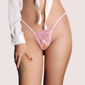 Sheer Open Crotch Lace G-String Thong - product image 1
