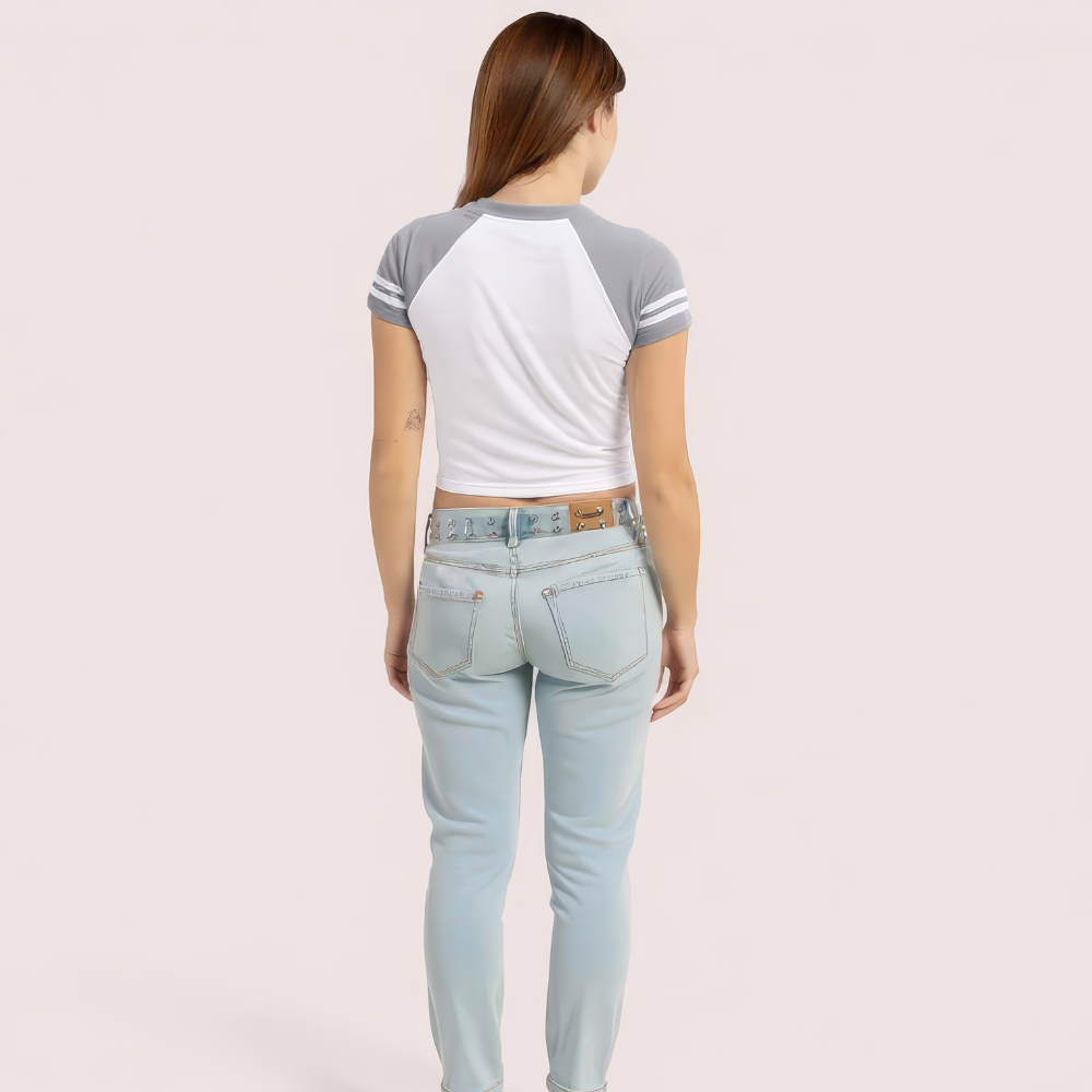 Women's Brooklyn '76 Graphic Crop Top - Sporty V-Neck Tee - product image 2
