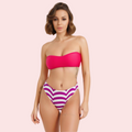 Vibrant V-Cut Striped High-Waisted Bikini Bottom (Bottom Only) - product image 1